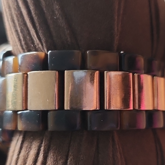 Michael Kors Tortoise Rose Gold Parker Watch w/ Crystal Accents - Picture 6 of 10